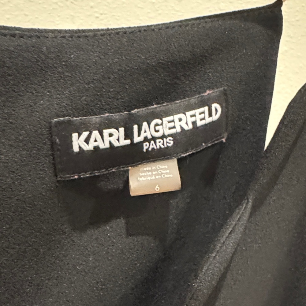 Karl Lagerfeld Black Pearl-Accent Midi Sheath Dress - Picture 2 of 5